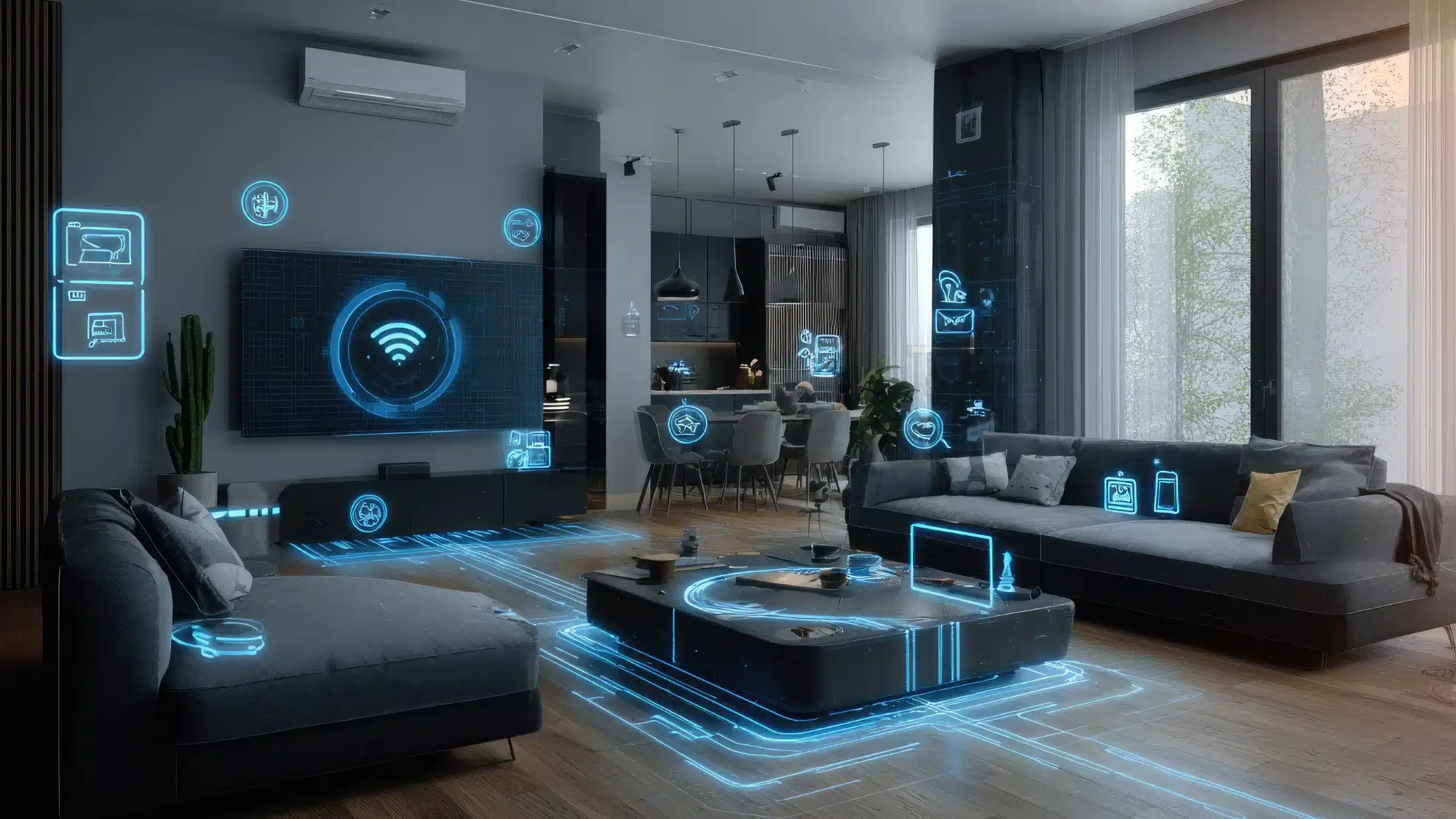 modern smart home automation system controlling lighting security and temperature in a residence in redding ridge connecticut
