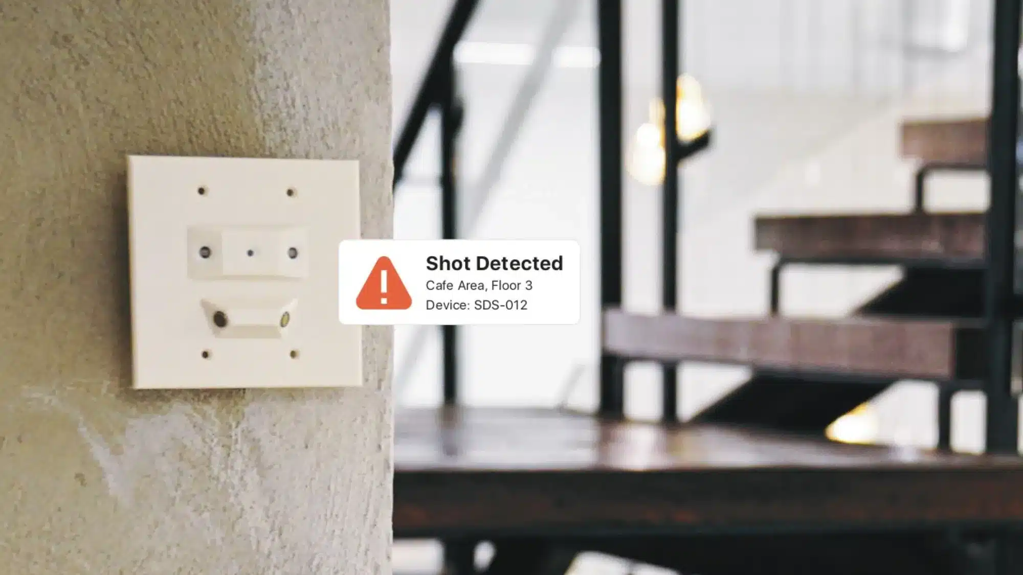 Shooter detection system installed in a Connecticut commercial building for real-time gunshot detection and enhanced security monitoring