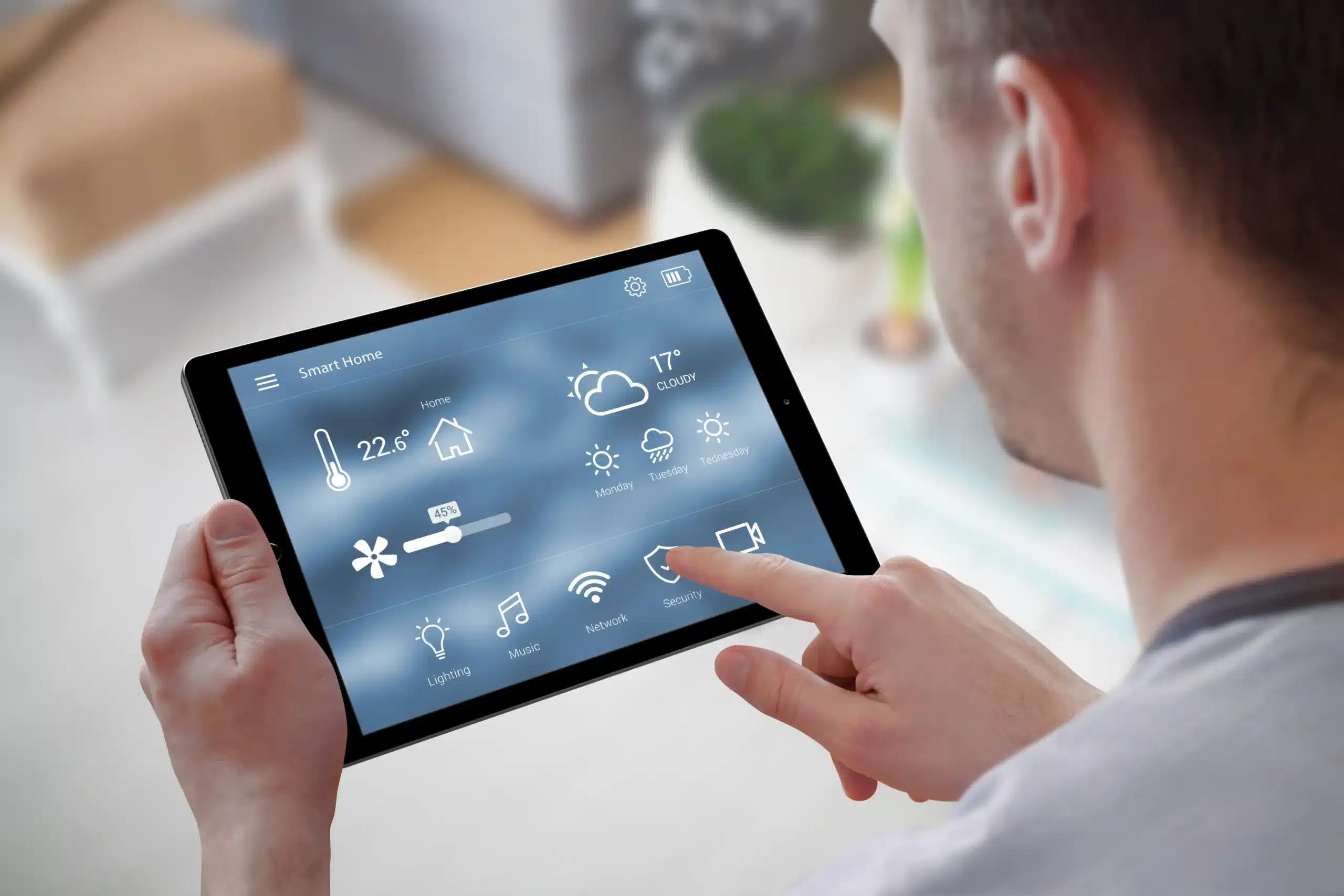 Smart home technology with lighting, locks, and thermostat control in Old Lyme CT