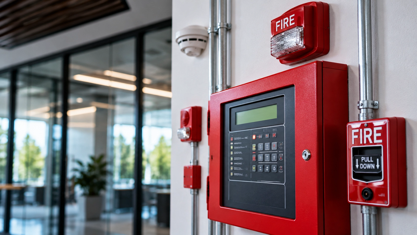 Commercial fire alarm control panel and notification devices in Connecticut Fire Protection Services Near Me