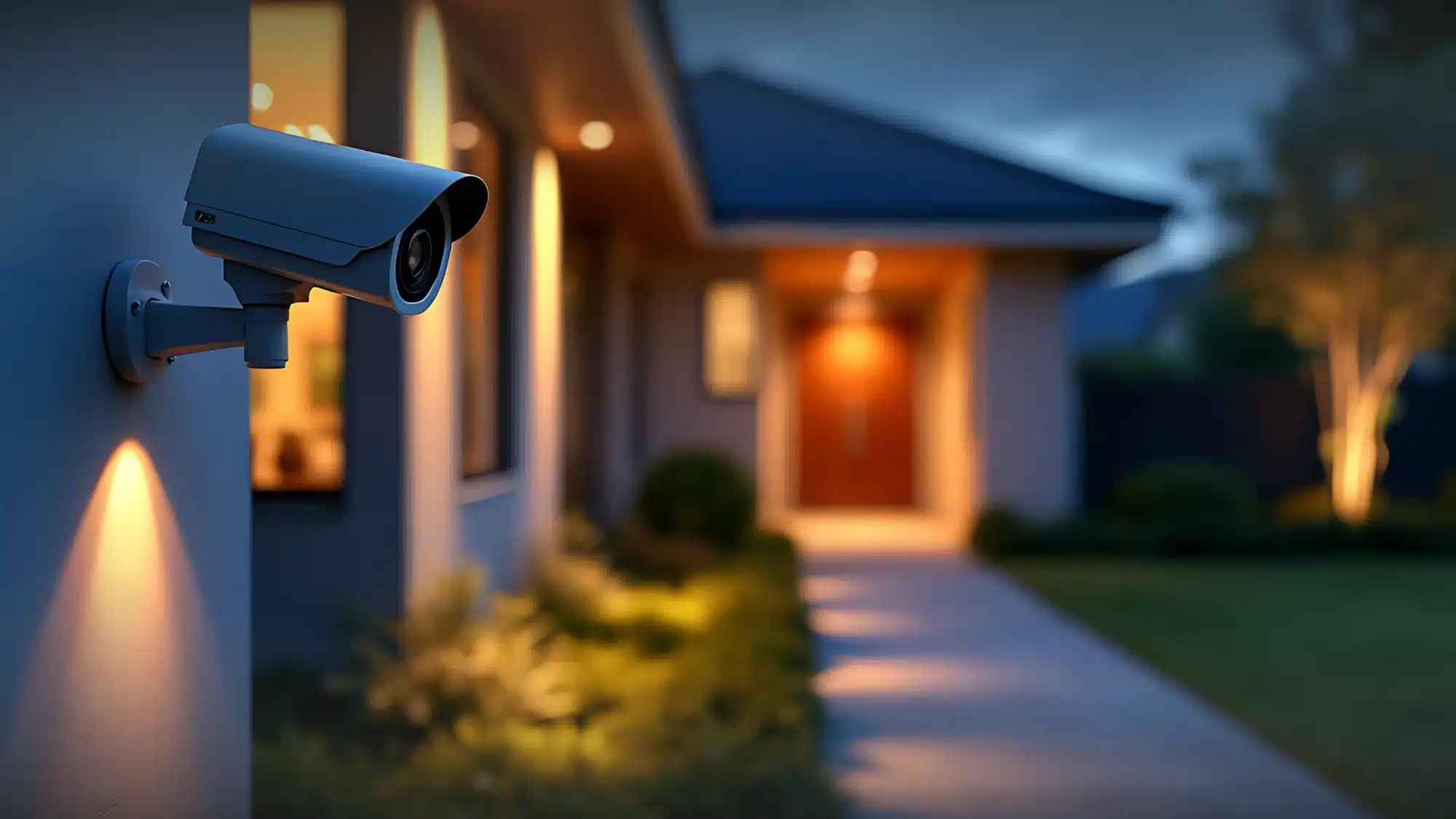 Outdoor security cameras strategically placed to eliminate property blind spots in Stamford CT